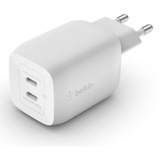 Belkin BOOSTCHARGE PRO Chargeur mural 2 ports USB-C GaN avec PPS (65 W) Blanc