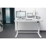 Digitus Bureau réglable en hauteur électriquement avec station de charge USB et tiroir, Table Blanc, Chine, 72 cm, 121 cm, 1200 mm, 600 mm, 1210 mm