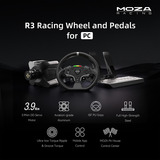MOZA R3 + ES + SR-P Lite bundle pour PC, Volant Noir, Base, volant et pédales