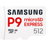 Samsung P9 Express 512 Go microSD, Carte mémoire Blanc, SD Express, PCIe Gen3, U3, V30, A1