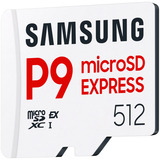 Samsung P9 Express 512 Go microSD, Carte mémoire Blanc, SD Express, PCIe Gen3, U3, V30, A1