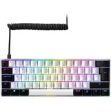 Sharkoon SKILLER SGK50 S4 RGB clavier gaming mécanique Blanc, Layout BE (AZERTY), Kailh Blue, 60%, Hot-swappable