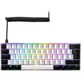 Sharkoon SKILLER SGK50 S4, clavier gaming Blanc, Layout BE, Kailh Blue, LED RGB, Hot-swappable, 60%