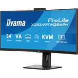 iiyama ProLite XCB3497WQSNPH-B1 34" Moniteur UltraWide incurvé Noir, 1x DisplayPort, 2x HDMI, 3x USB-C, 2x USB-A, 1x RJ-45, 120 Hz