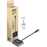 Club 3D Hub MST USB3.2 Gen2 Type-C(DP Alt-Mode) vers DisplayPort + HDMI 4K60Hz M/F Noir
