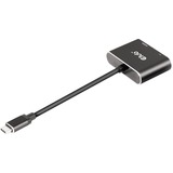 Club 3D Hub MST USB3.2 Gen2 Type-C(DP Alt-Mode) vers DisplayPort + HDMI 4K60Hz M/F Noir
