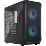 Fractal Design Focus 2 RGB TG Clear Tint boîtier midi tower Noir | 2x USB-A | RGB | Window