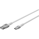 goobay Supersoft USB-C > USB-A 2.0, Câble Blanc, 3 mètres