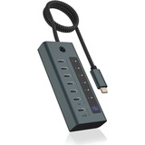 ICY BOX Concentrateur USB 3.2 Gen 2 Type-C à 7 ports, Hub USB Bleu-gris