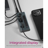 ICY BOX Concentrateur USB 3.2 Gen 2 Type-C à 7 ports, Hub USB Bleu-gris