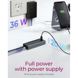 ICY BOX Concentrateur USB 3.2 Gen 2 Type-C à 7 ports, Hub USB Bleu-gris