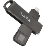 SanDisk iXpand lecteur USB flash 128 Go USB Type-C / Lightning 3.2 Gen 1 (3.1 Gen 1) Noir, Clé USB Noir, 128 Go, USB Type-C / Lightning, 3.2 Gen 1 (3.1 Gen 1), Pivotant, Protection par mot de passe, Noir