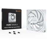 be quiet! Pure Wings 3 PWM high-speed ventilateur de boîtier Blanc, 140 x 140 x 25 mm, Ventilateur, 14 cm, 1800 tr/min, 122,6 m³/h, Blanc