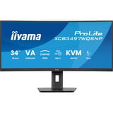 iiyama ProLite XCB3497WQSNP-B1 34" Moniteur UltraWide incurvé Noir, 1x DisplayPort, 2x HDMI, 2x USB-C, 2x USB-A, 1x RJ-45, 120 Hz