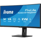 iiyama ProLite XCB3497WQSNP-B1 34" Moniteur UltraWide incurvé Noir, 1x DisplayPort, 2x HDMI, 2x USB-C, 2x USB-A, 1x RJ-45, 120 Hz