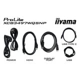 iiyama ProLite XCB3497WQSNP-B1 34" Moniteur UltraWide incurvé Noir, 1x DisplayPort, 2x HDMI, 2x USB-C, 2x USB-A, 1x RJ-45, 120 Hz