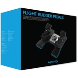 Logitech G Saitek Pro Flight Rudder Pedals, Pédales simulation de vol, PC, Analogique/Numérique, Avec fil, USB 2.0, Noir, Argent