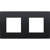 Niko Plaque de recouvrement double avec entraxe de 71 mm - Horizontal, Finition Noir