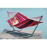 Amazonas Summer Set, Hamac Rouge/Violet, Hamac avec cadre, 120 kg, 1 personne(s), Coton, Polyester, Acier, Multicolore, Acier