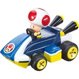 Carrera Nintendo Mario Kart - Mini - Toad, Voiture télécommandée Blanc/Bleu, 2,4 GHz