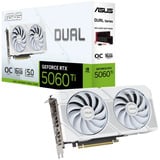 ASUS DUAL GeForce RTX 5060 Ti OC 16G, Carte graphique Blanc, 3x DisplayPort, 1x HDMI