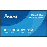 iiyama ProLite LH8675UHS-B2AG, Affichage public Noir (Mat), 3x HDMI | 1x DisplayPort | LAN | WiFi | 24/7