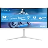 Philips Evnia 34M2C5501A 34" Moniteur UltraWide gaming incurvé Blanc, 1x DisplayPort, 2x HDMI, 3x USB-A, 180 Hz