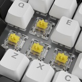 Sharkoon SKILLER SGK50 S3, clavier gaming Blanc, Layout États-Unis, Gateron Yellow, RGB LED, Hot-swappable, 75%.