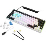 Sharkoon SKILLER SGK50 S3, clavier gaming Blanc, Layout États-Unis, Gateron Yellow, RGB LED, Hot-swappable, 75%.