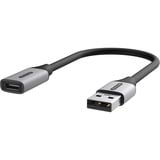 Sitecom USB-A > USB-C, Adaptateur Gris/Noir, 0,15 mètres