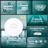 TP-Link EAP610, Point d'accès Blanc, 2,4 GHz, 5 GHz, 1775 Mbit/s, WPA, WPA-Enterprise, WPA2, WPA2-Enterprise, WPA3, WPA3-Enterprise, 10,100,1000 Mbit/s