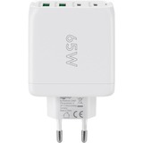 goobay 68W GaN USB-C PD Multiport Quick Charger Blanc, 2x USB-C, 2x USB-A