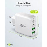 goobay USB-C PD Multiport Quick Charger (68 W), Chargeur Blanc