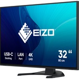 EIZO FlexScan EV3240X-BK 32" 4K UHD Moniteur  Noir, 2x HDMI, DisplayPort, 3x USB-A, USB-B, 2x USB-C, RJ-45
