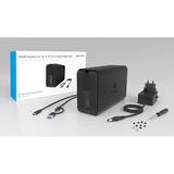 ICY BOX Dual bay, HDD/SSD USB 3.2, Boîtier RAID Noir