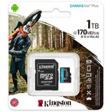 Kingston Canvas Go! Plus 1 To microSDXC, Carte mémoire Noir, Adaptateur inclus, Classe 10, UHS-I U3, V30, A2