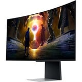 Samsung Odyssey G8 G85SD 34" Moniteur UltraWide gaming incurvé Argent, 1x DisplayPort, 2x HDMI, 2x USB-A, 175 Hz, Wi-Fi 5, BT