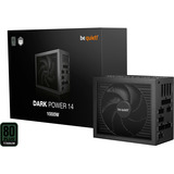 be quiet! DARK POWER 14 alimentation modulaire 1000 watt Noir, 1x 12V-2x6, 4x PCIe, 1000 W, 100 - 240 V, 1100 W, 50/60 Hz, 10 A, 5 A