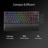 ASUS ROG Strix Scope II 96 Wireless RGB clavier gaming mécanique Noir, Layout BE (AZERTY), ROG NX Snow, 96%, Hot-swappable, Bluetooth, 2.4GHz, USB 2.0