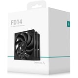 DeepCool FD14 ventilateurs de boîtier Noir, 3 pièces, 140 x 140 x 25 mm, PWM