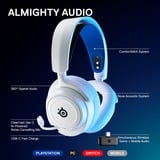 SteelSeries Arctis Nova 7P casque gaming over-ear Blanc/Bleu, 2,4 GHz, Bluetooth, PC, PlayStation 4, PlayStation 5, Nintendo Switch, Meta Quest 2