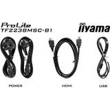 iiyama ProLite TF2238MSC-B1 21.5" Moniteur tactile Noir, 1x DisplayPort, 1x HDMI, 2x USB-A