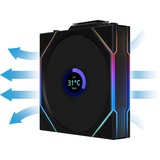 Lian Li UNI FAN TL120 LCD Reverse Blade Wireless Single Pack, Ventilateur de boîtier Noir, 4 broches PWM + 1x 9 broches USB