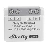 Shelly EM Mini Gen4, Économie d'énergie Gris, Wi-Fi, Bluetooth, mesure d'énergie