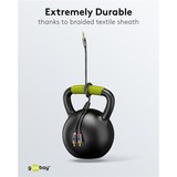 goobay Plus Câble adaptateur audio jack 3,5 mm > 2x cinch stéréo Noir/Argent, 1 mètre