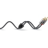 goobay Plus Câble adaptateur audio jack 3,5 mm > 2x cinch stéréo Noir/Argent, 1 mètre