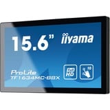 iiyama ProLite TF1634MC-B8X, Affichage public Noir, 39,6 cm (15.6"), 1920 x 1080 pixels, Full HD, LED, Noir