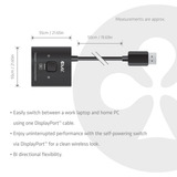 Club 3D DisplayPort 2-in-1 Bidirectional 8K Switch, Switch de DisplayPort Noir, 2x DisplayPort 1.4, 8K60Hz