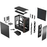 Fractal Design Summit boîtier midi tower Noir/bois | 2x USB-A | 1x USB-C
