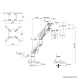 Neomounts ACE gaming DS70-256RD1 Bras de moniteur gaming, Support de moniteur Rouge/Noir, Ressort à gaz, Topfix, butée à 180°